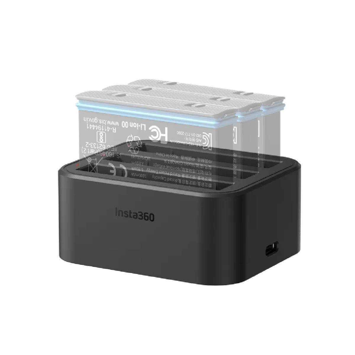 Hub Chargeur Rapide Insta360 X4 - Station 3 Batteries + Emplacement Carte MicroSD, PD3.0