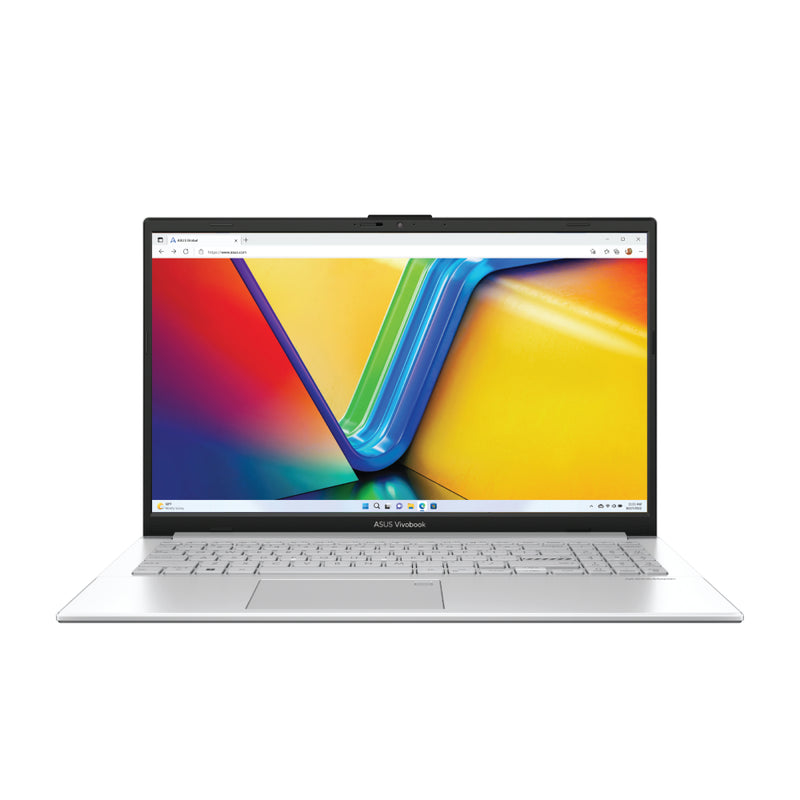 Asus Vivobook Go 15 E1504GA-NJ003W Laptop, Intel Core i3-N305, 15.6 Inch, FHD Display, 256GB SSD, 8GB RAM, Intel UHD Graphics, Windows 11 - Cool Silver
