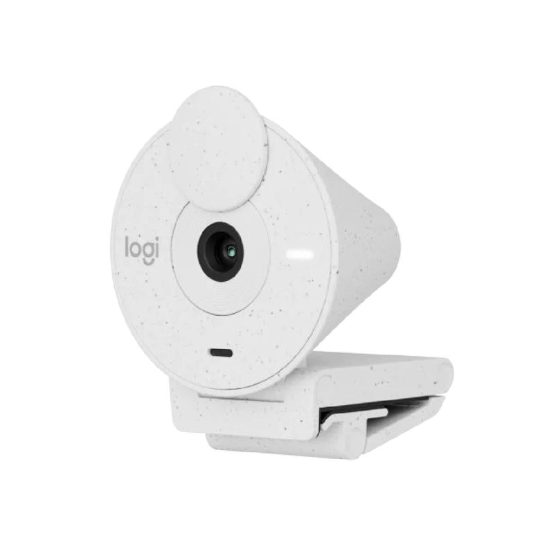 Logitech Brio 300 Full HD A 1080p webcam with auto light correction, noise-reducing mic, and USB-C connectivity -White