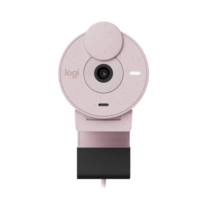 Logitech Brio 300 Full HD A 1080p webcam with auto light correction, noise-reducing mic, and USB-C connectivity - Pink
