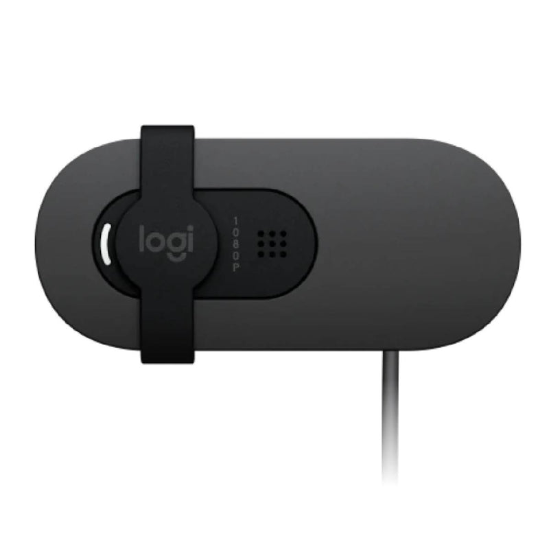 Logitech Brio 100 Full HD 1080p webcam with auto-light balance, integrated privacy shutter, and built-in mic -Black