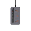 موزع طاقة متعدد المنافذ من بورودو، 4 منافذ تايب-اي ومنفذ تايب-سي بطول 2 متر، مجموعة مثالية للمنزل والمكتب