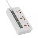 موزع طاقة متعدد المنافذ من بورودو، 4 منافذ تايب-اي ومنفذ تايب-سي بطول 2 متر، مجموعة مثالية للمنزل والمكتب