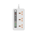 موزع طاقة متعدد المنافذ من بورودو، 4 منافذ تايب-اي ومنفذ تايب-سي بطول 2 متر، مجموعة مثالية للمنزل والمكتب