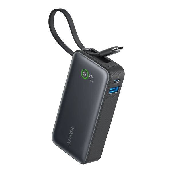 Anker Nano Power Bank, 10,000mAh Portable Charger with Built-In USB-C Cable, PD 30W Output