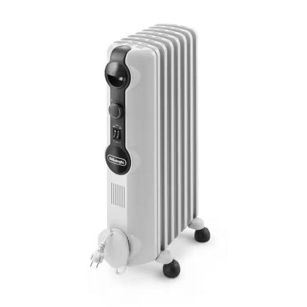 DeLonghi Radia-S 1500W Thermostatic Portable Oil Filled Radiator, TRRS0715 - Off White