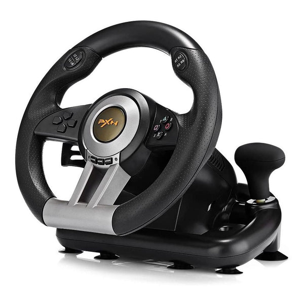 PXN V3 Pro Gaming Driving Car Wheel With Pedals - Black