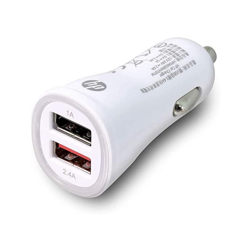 HP Dual USB Fast Car Charger 3.4A - White