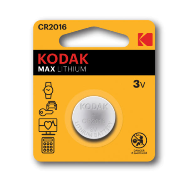 Kodak Max CR2016 Lithium Button Cell Battery - 1 Pc