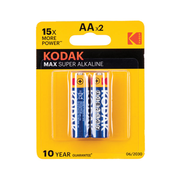 KODAK AAx2 battery Max Super Al kaline 15x More Power