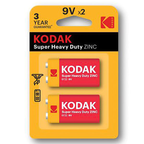 KODAK Super Heavy Duty Zinc battery 9Vx2
