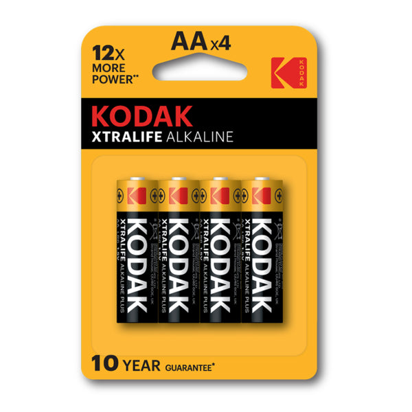 KODAK XTRALIFE Alkaline battery 12x More Power AAx4