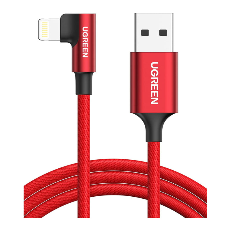 UGREEN 60555 USB-A to Lightning L-Shape 1m Charging Cable -Red