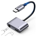 محول صوت يوجرين مع PD USB-C إلى 3.5 متر، 60164 - فضي