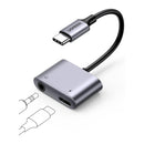 محول صوت يوجرين مع PD USB-C إلى 3.5 متر، 60164 - فضي
