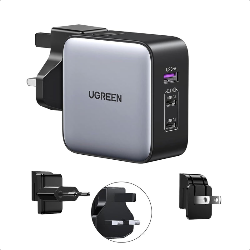 Ugreen Nexode 65w 3-Port PD Gan Fast Charger, CD296 - Black