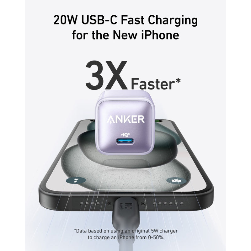 Anker 511 Nano (20W) Type-C Charger Adapter, A26336Q5 - Levender