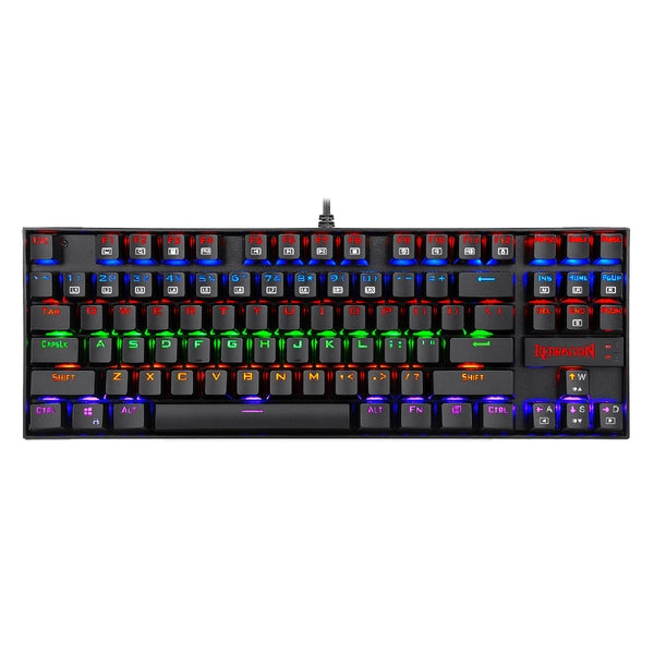 Redragon Kumara K552 LED Rainbow Backlit Wired Keyboard - Black