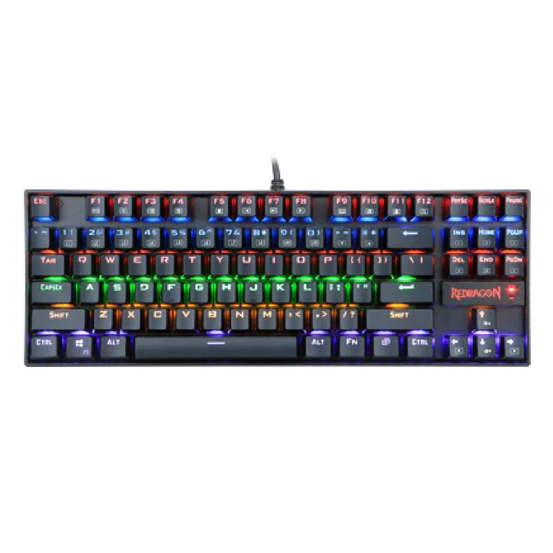 Redragon K552-R KUMARA RAINBOW LED backlit Mechanical Gaming Keyboard - Black