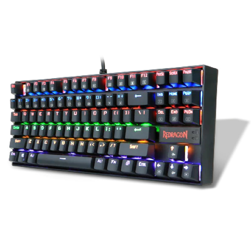 Redragon K552-R KUMARA RAINBOW LED backlit Mechanical Gaming Keyboard - Black