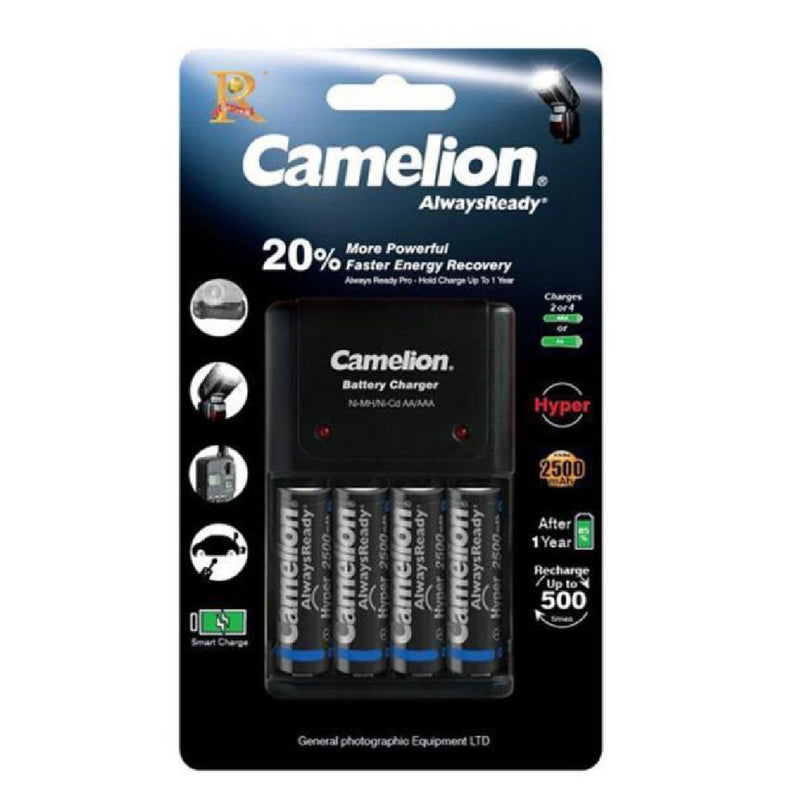 Camelion Battery Charger- AA/AAA (BC-1002F-4H25HP-DB)- Black