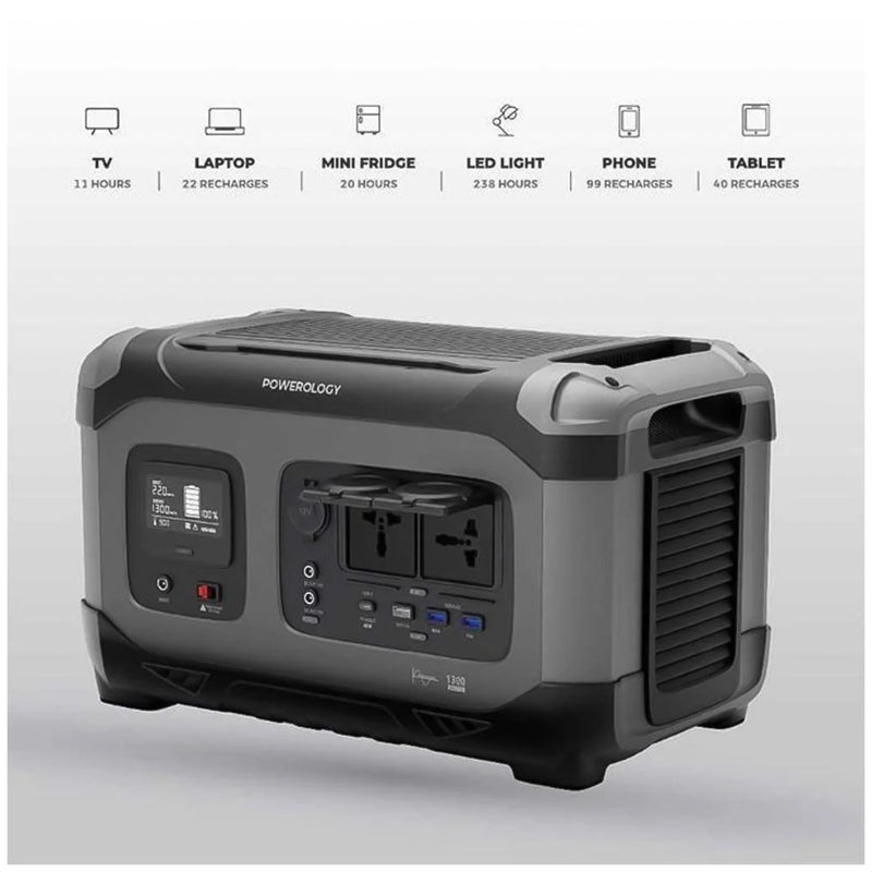 Powerology 392000mAh Power Generator with 1300W, PPBCHA23 - Black