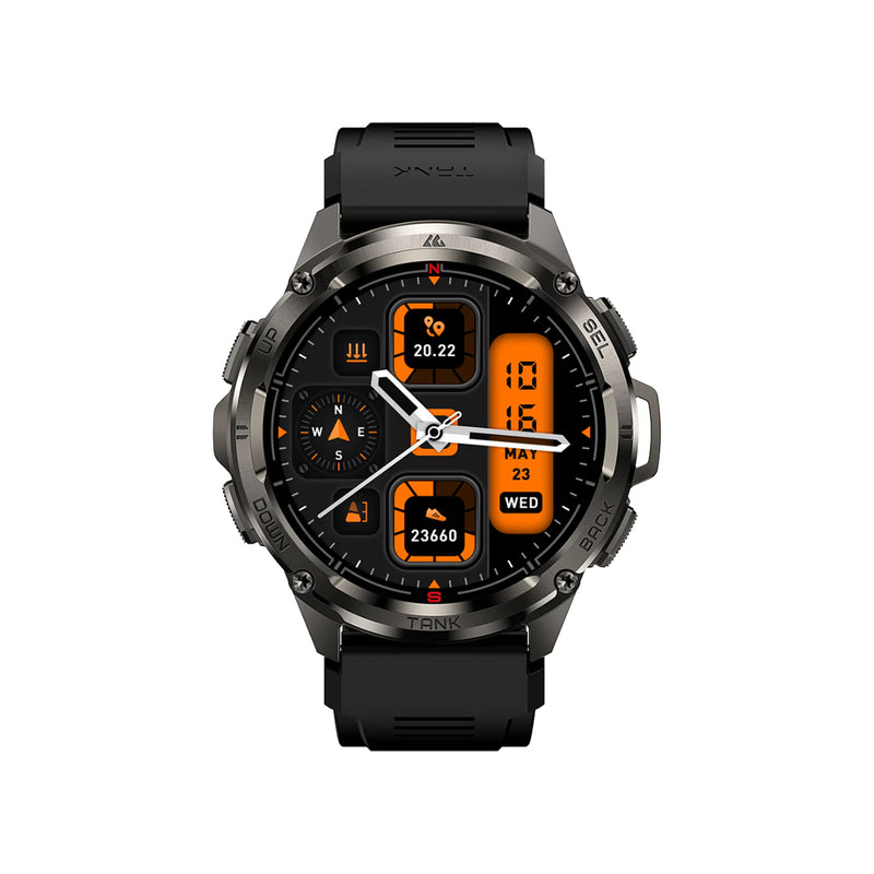 Kospet Tank T3 Ultra Smart Watch, AMOLED, Up to 15 days Battery Life, 5 ATM & IP69K (Dive-proof) Water-resistance - Black