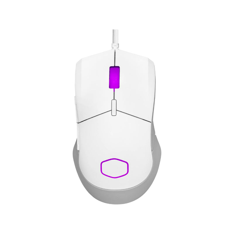 Cooler Master MM310 Wired Gaming Mouse, Adjustable 12,000 DPI, Optical Sensor, Ultra weave Cable, PTFE Feet, RGB Lighting - White