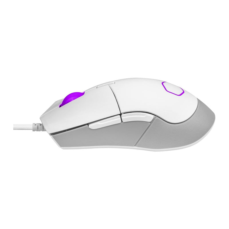 Cooler Master MM310 Wired Gaming Mouse, Adjustable 12,000 DPI, Optical Sensor, Ultra weave Cable, PTFE Feet, RGB Lighting - White