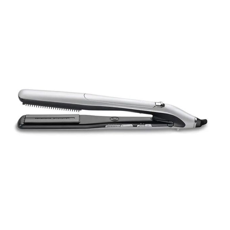 BaByliss Steam Lustre Professional Hair Straightener, Advanced Ceramic, 5 Heat Settings from 170-210°C, ST595E – Silver