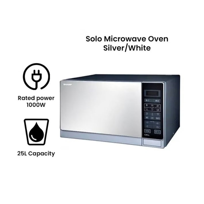 Sharp Digital Microwave With Grill, 25 Liters, 900 Watt, R-75MT(S) - Silver