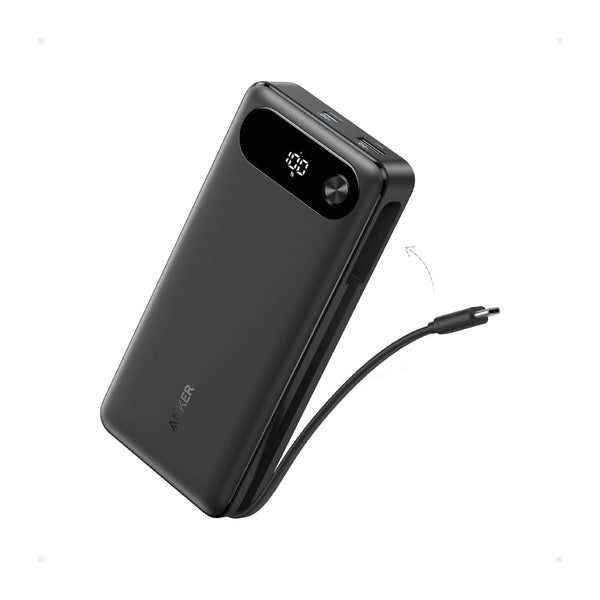 Anker Powercore 20000mAh 87W Power Bank with built-in USB-C Cable & Display - A1383H11 - Black