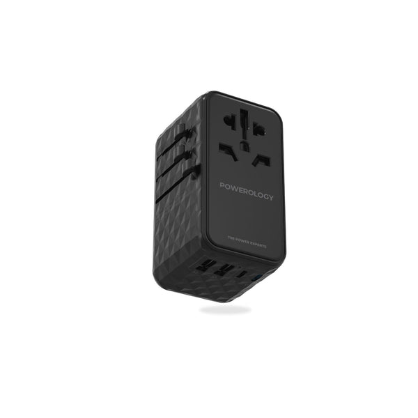 Powerology 4-Port Universal 100W GaN Super Charger - P100WPDBK - Black