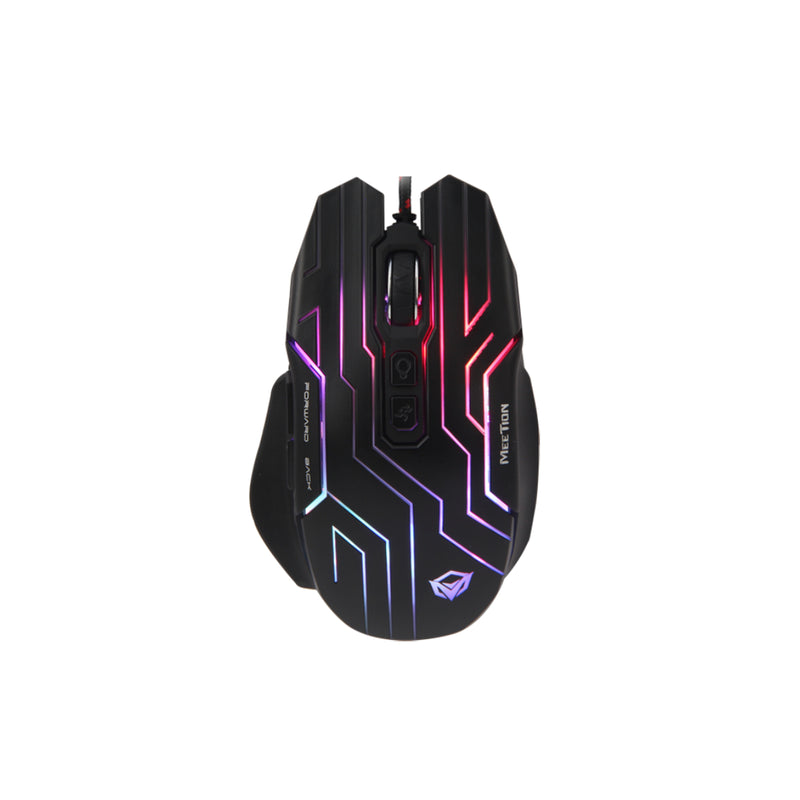 Meetion MT-GM22 Dazzling Wired Gaming Mouse - Black