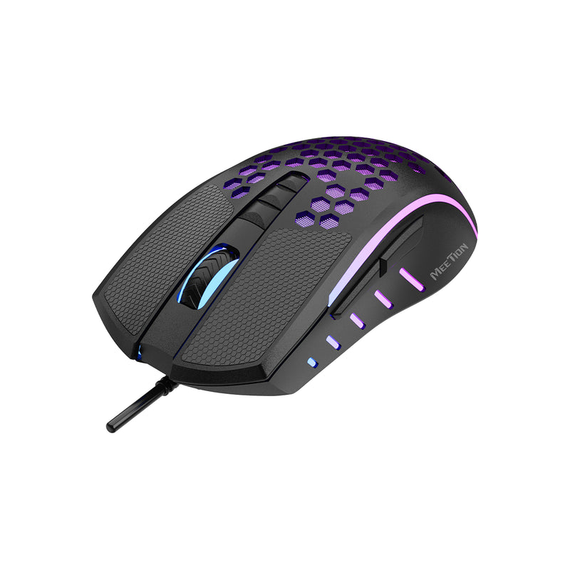 Meetion MT-GM015 Lightweight Honeycomb Wired Gaming Mouse - Black