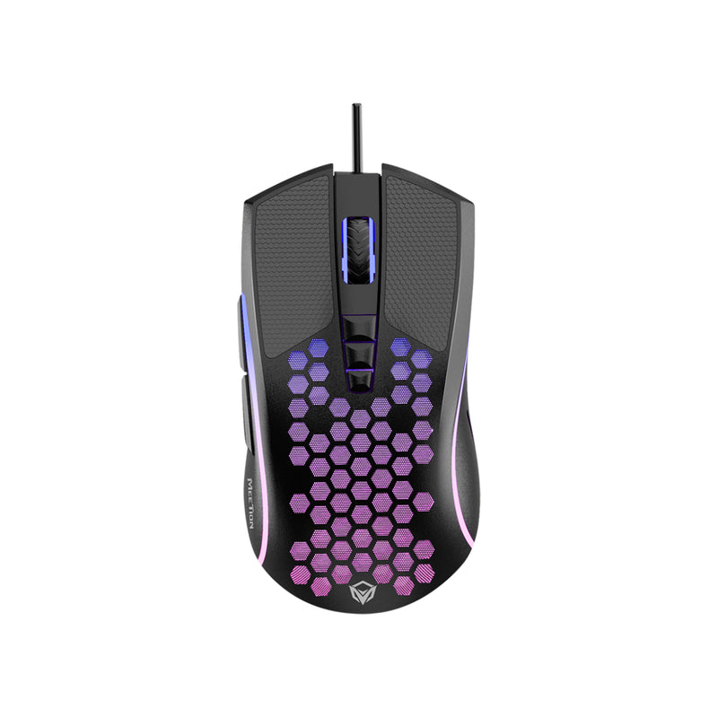 Meetion MT-GM015 Lightweight Honeycomb Wired Gaming Mouse - Black