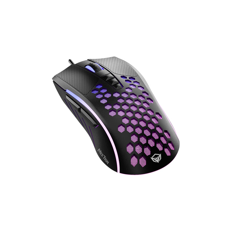 Meetion MT-GM015 Lightweight Honeycomb Wired Gaming Mouse - Black