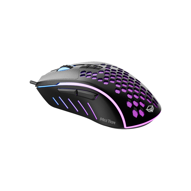 Meetion MT-GM015 Lightweight Honeycomb Wired Gaming Mouse - Black