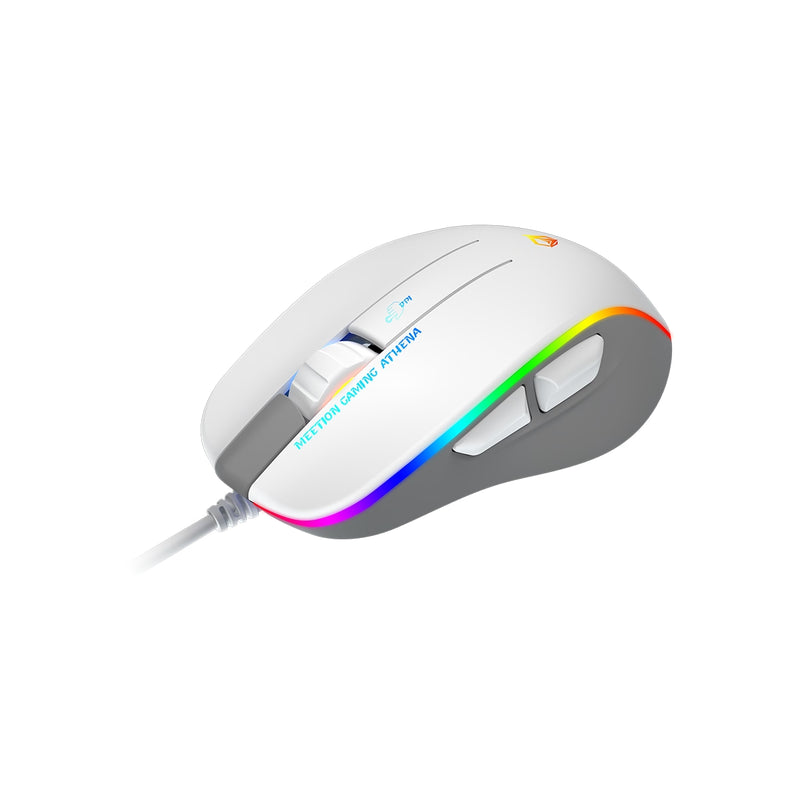 Meetion MT-GM23_2023 RGB Circulation Backlit Wired Gaming Mouse - White