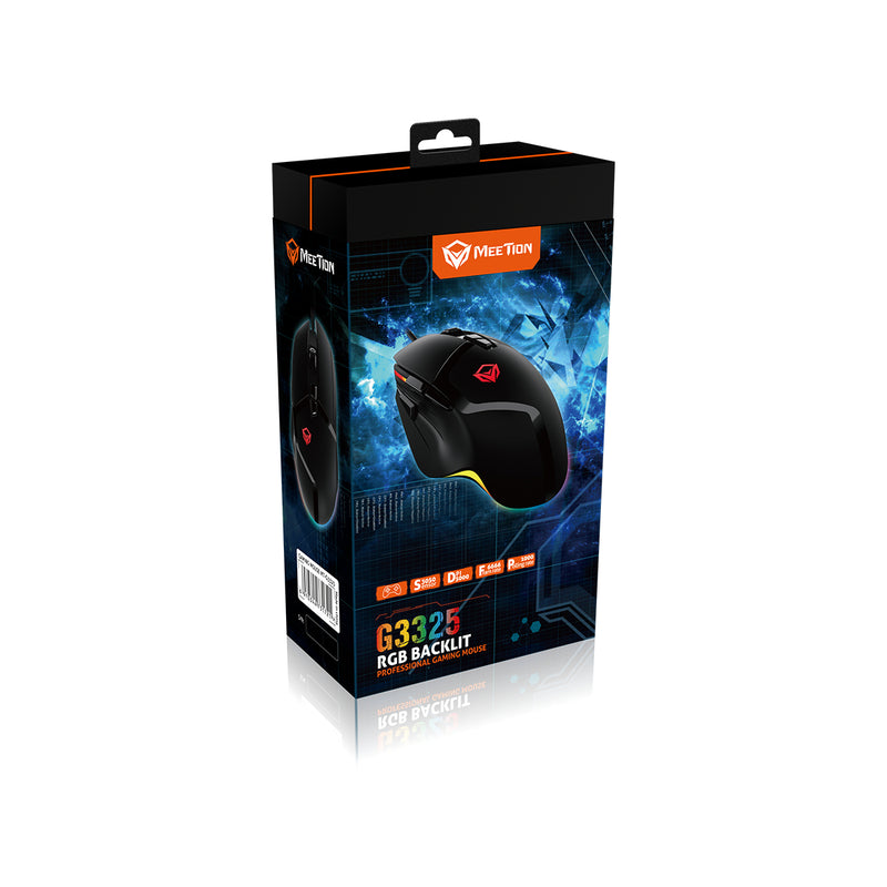 Meetion MT-G3325 Programmable Wired Gaming Mouse - Black