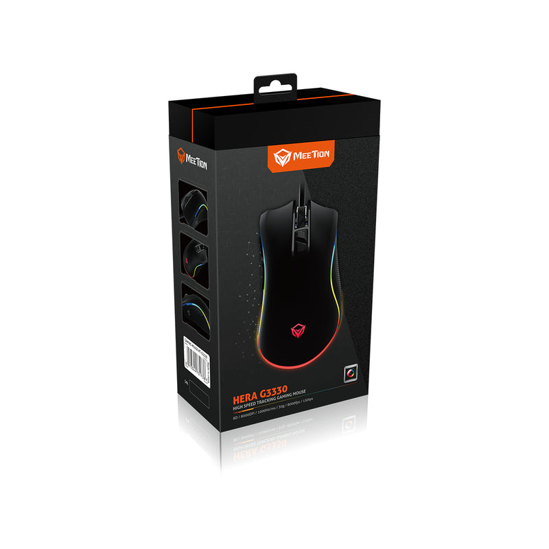 Meetion High MT-G3330 Speed Tracking Wired Gaming Mouse - Black