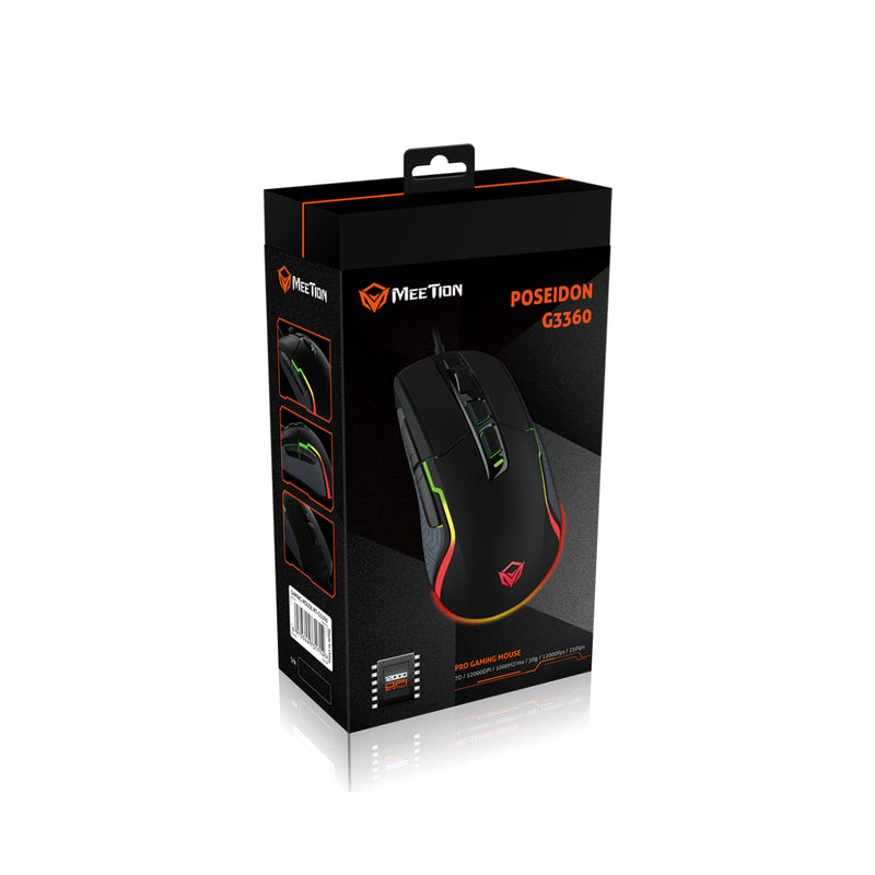 Meetion MT-G3360 Programmable Wired Gaming Mouse - Black