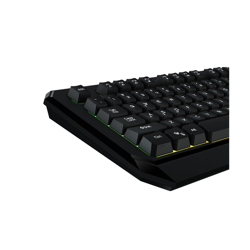 Meetion MT-K9320 Rainbow Backlit Arabic Wired Gaming Keyboard - Black