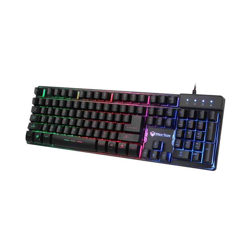 Meetion MT-K9300 Rainbow Arabic Wired Gaming Keyboard - Black