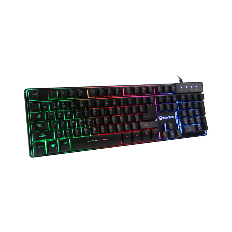 Meetion MT-K9300 Rainbow Arabic Wired Gaming Keyboard - Black