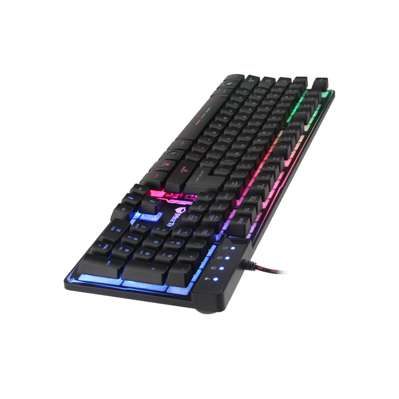 Meetion MT-K9300 Rainbow Arabic Wired Gaming Keyboard - Black