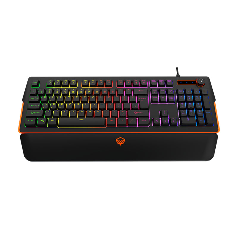 Meetion MT-K9520 RGB Magnetic Wrist Rest Arabic Wired Gaming Keyboard - Black