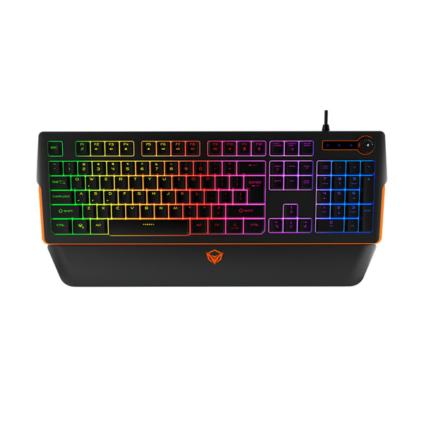 Meetion MT-K9520 RGB Magnetic Wrist Rest Arabic Wired Gaming Keyboard - Black