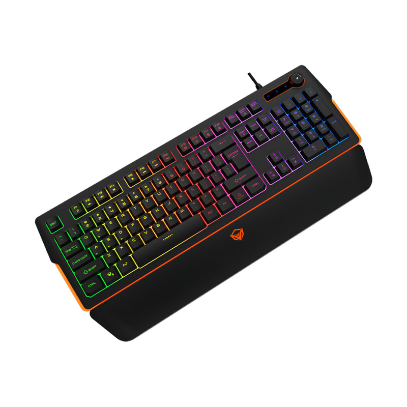 Meetion MT-K9520 RGB Magnetic Wrist Rest Wired Gaming Keyboard (Arabic & English) - Black