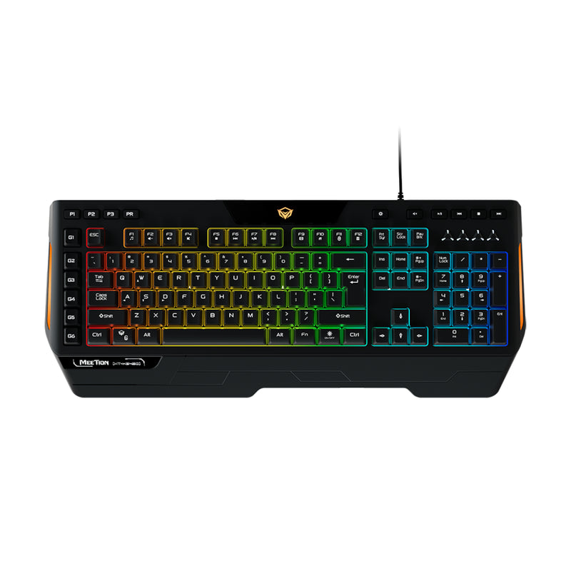 Meetion K9420 RGB Backlit Arabic Wired Gaming Keyboard - Black